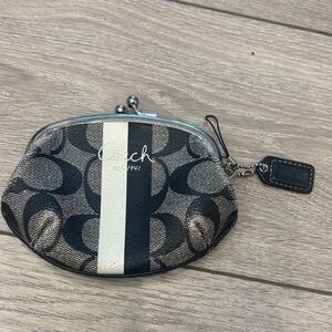 Coach Black and Cream Coin Purse